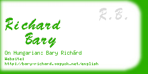 richard bary business card