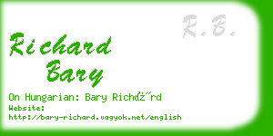 richard bary business card